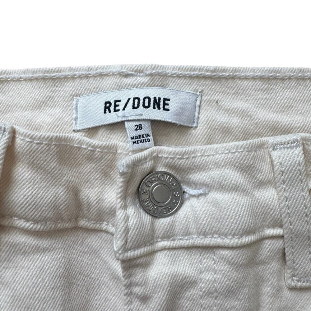 Re/Done 70s Straight Jeans Button Fly Off White Wash Size 28 - Picture 6 of 7